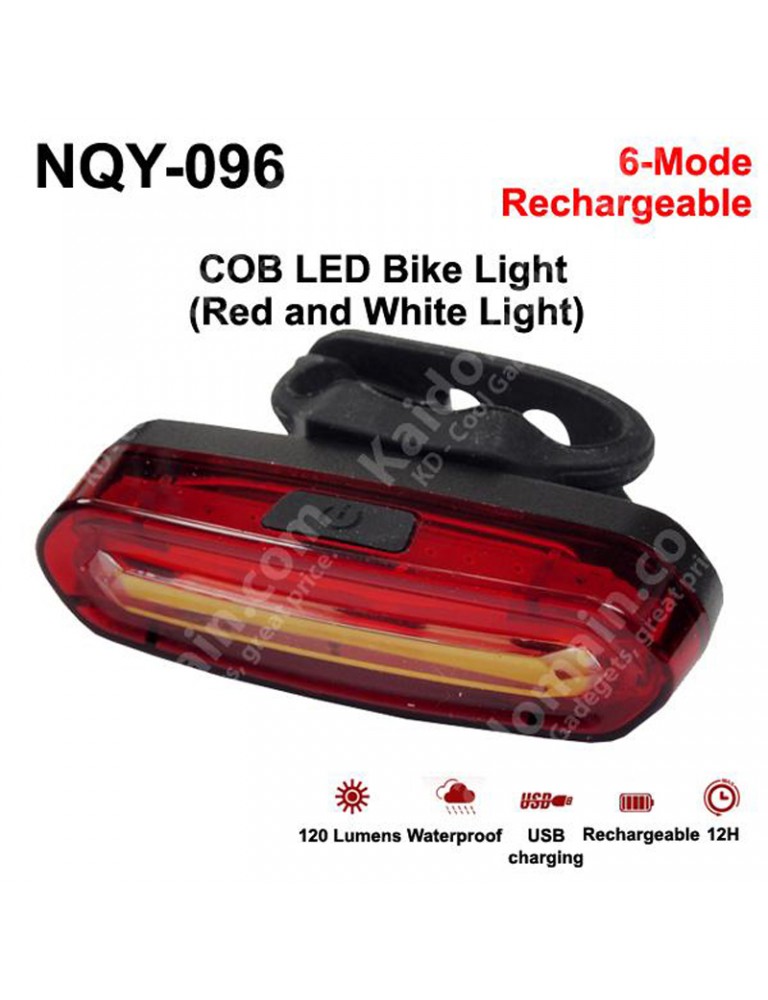 NQY-096 High Power COB LED Red and White Light 6-Mode Rechargeable